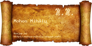 Mohos Mihály névjegykártya